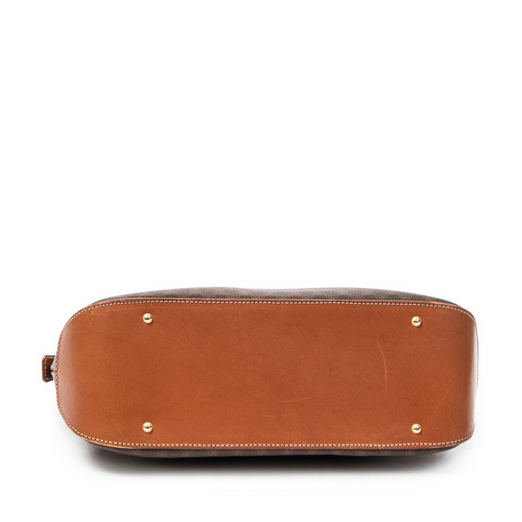 Bolso de hombro Vintage Macadam Tote Lona revestida Macadam marrón