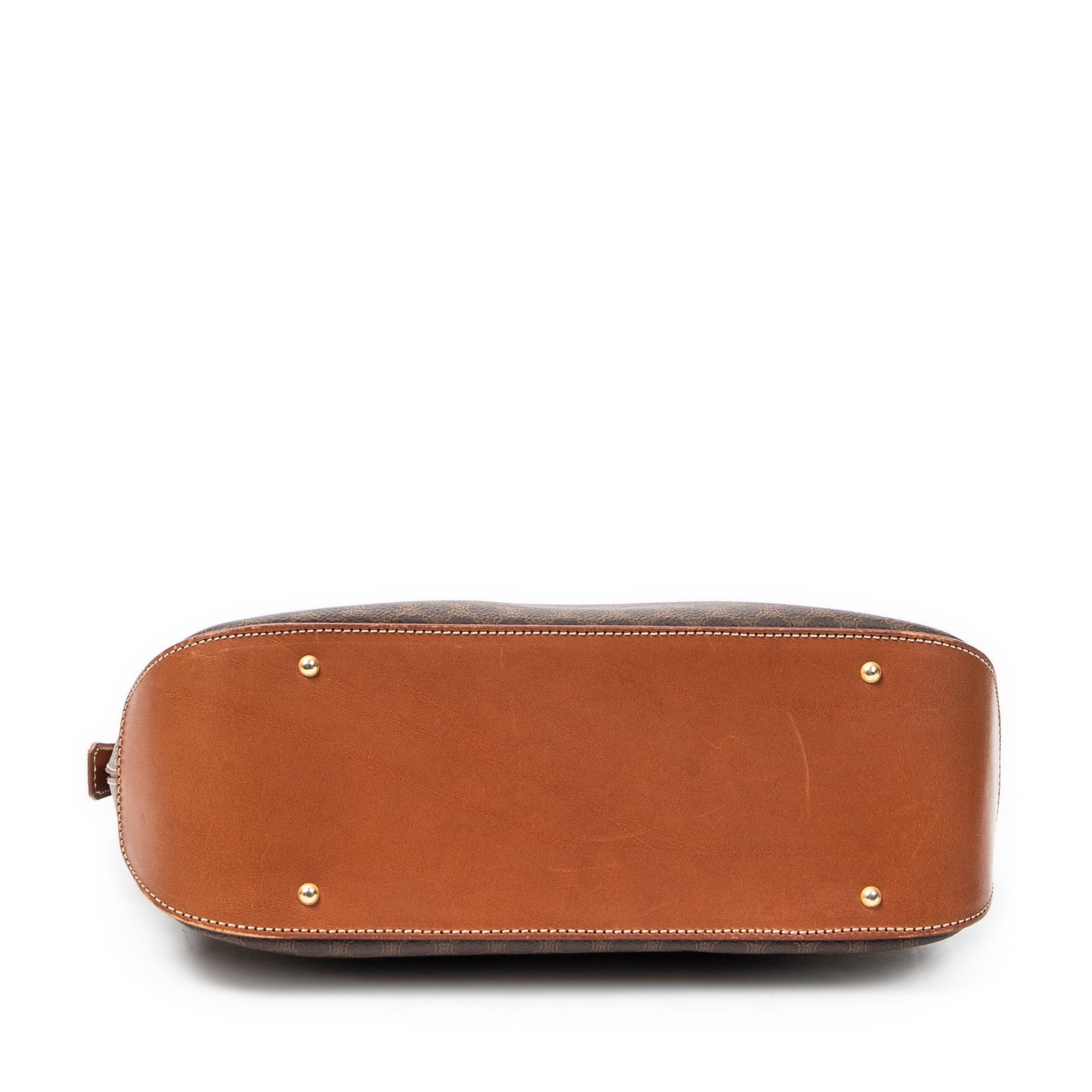 Bolso de hombro Vintage Macadam Tote Lona revestida Macadam marrón
