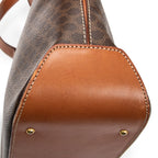 Bolso de hombro Vintage Macadam Tote Lona revestida Macadam marrón