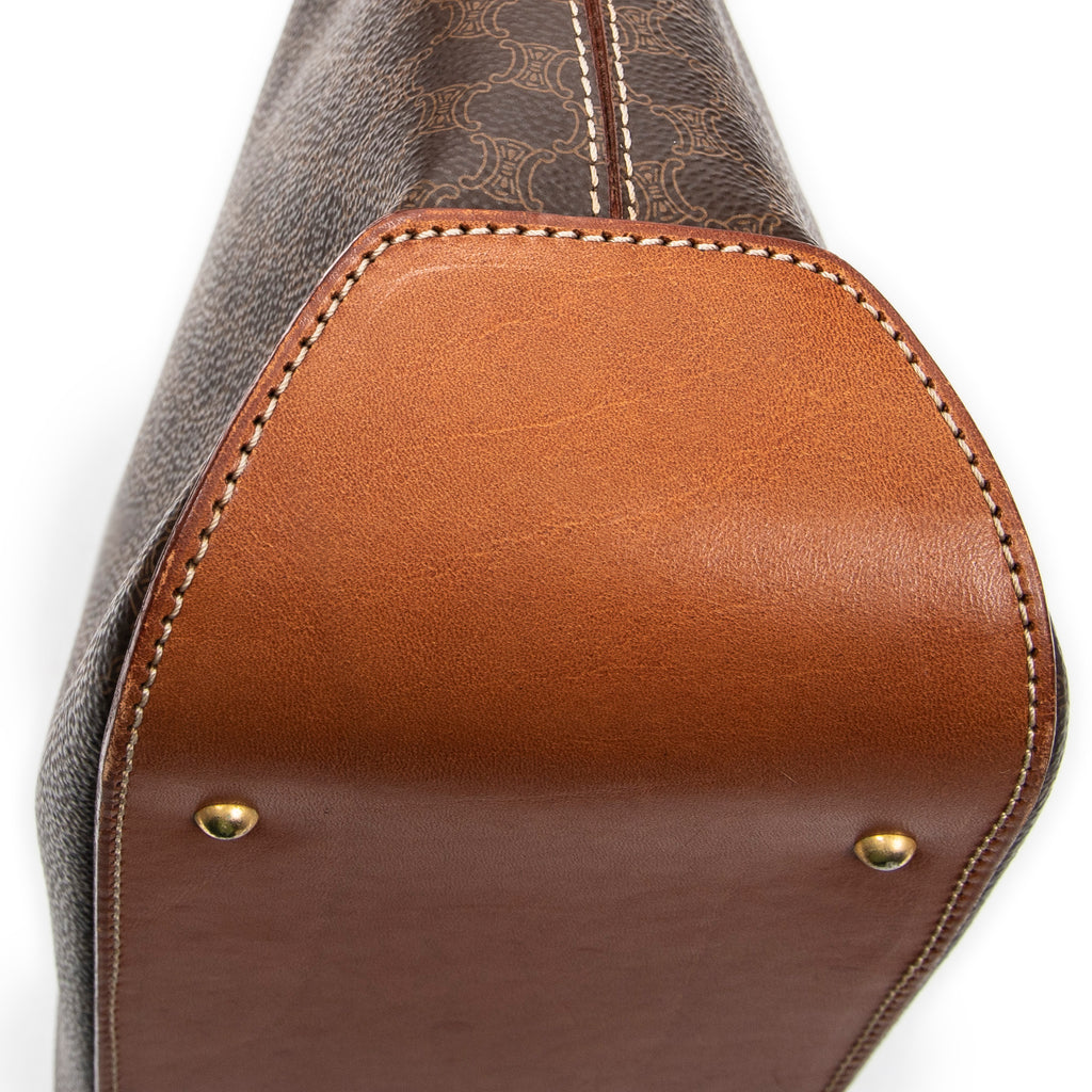 Bolso de hombro Vintage Macadam Tote Lona revestida Macadam marrón