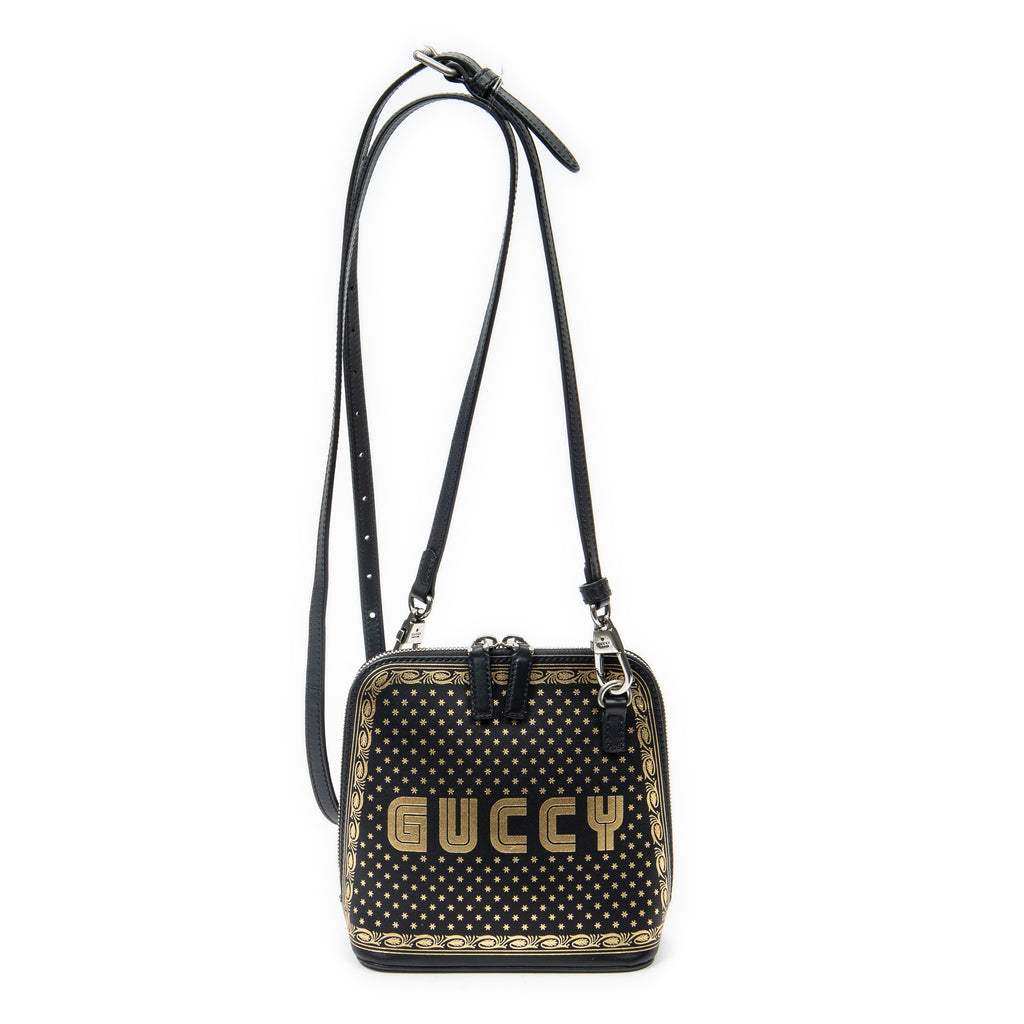 Shoulder Bag Mini Guccy Dome Crossbody Black Calfskin Leather