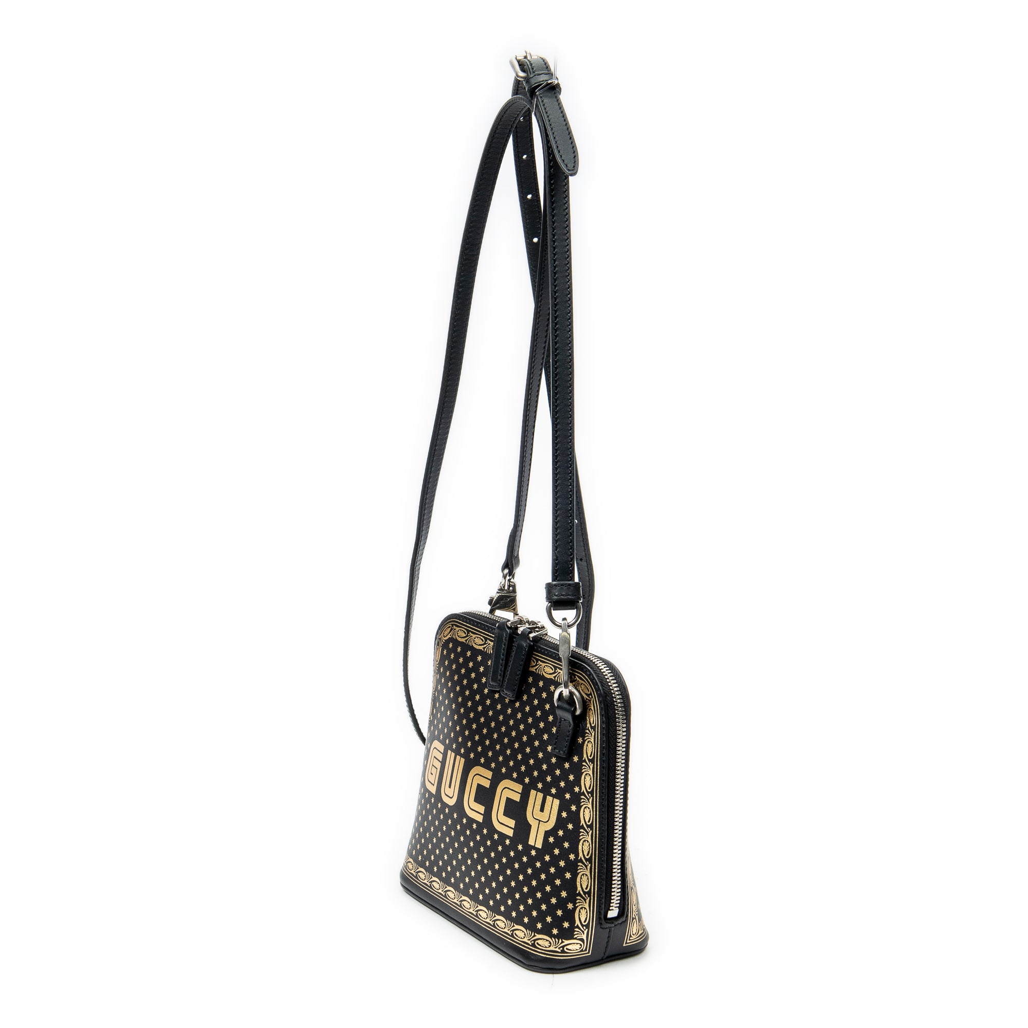 Shoulder Bag Mini Guccy Dome Crossbody Black Calfskin Leather