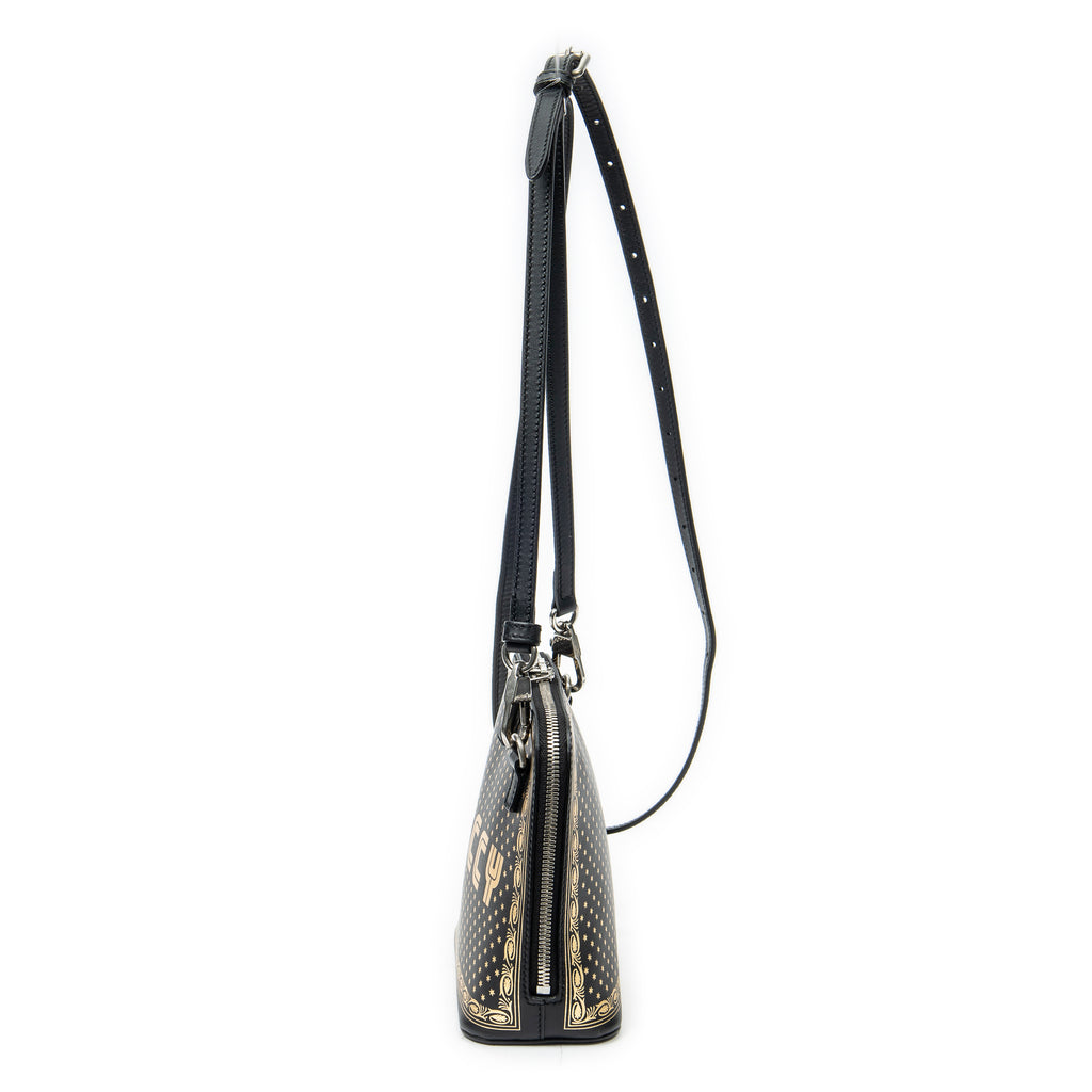 Shoulder Bag Mini Guccy Dome Crossbody Black Calfskin Leather