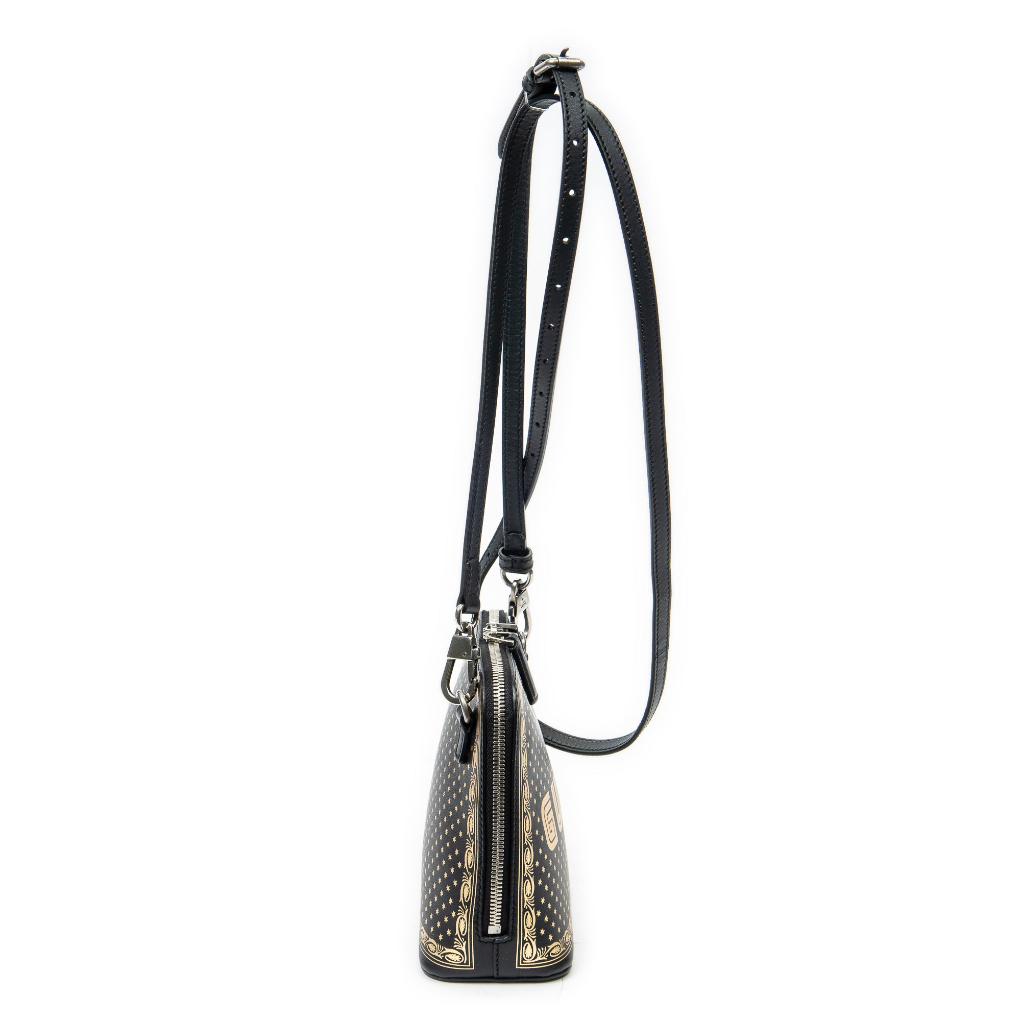 Shoulder Bag Mini Guccy Dome Crossbody Black Calfskin Leather