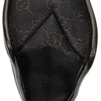 Bolso de hombro pequeño tipo bandolera de lona vaquera con monograma marrón oscuro