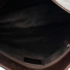 Bolso de hombro pequeño tipo bandolera de lona vaquera con monograma marrón oscuro