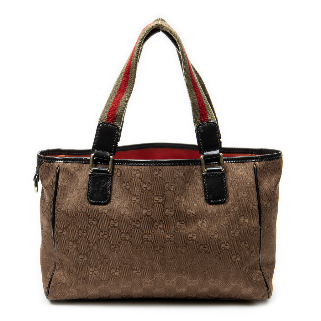 Shoulder Bag Small Open Tote Brown Monogrammed Canvas