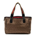 Shoulder Bag Small Open Tote Brown Monogrammed Canvas