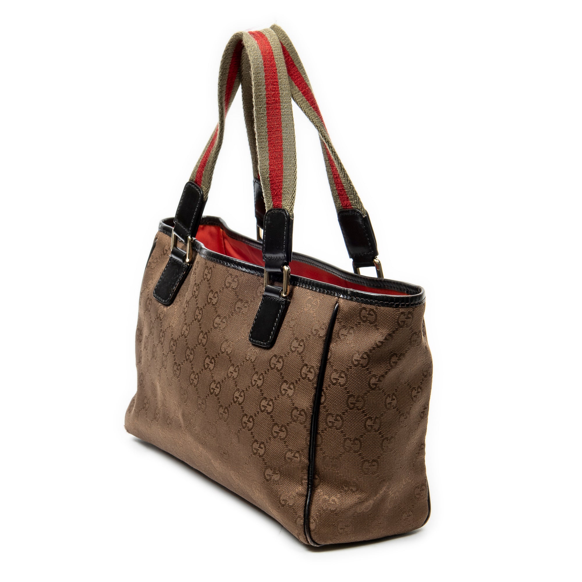 Shoulder Bag Small Open Tote Brown Monogrammed Canvas