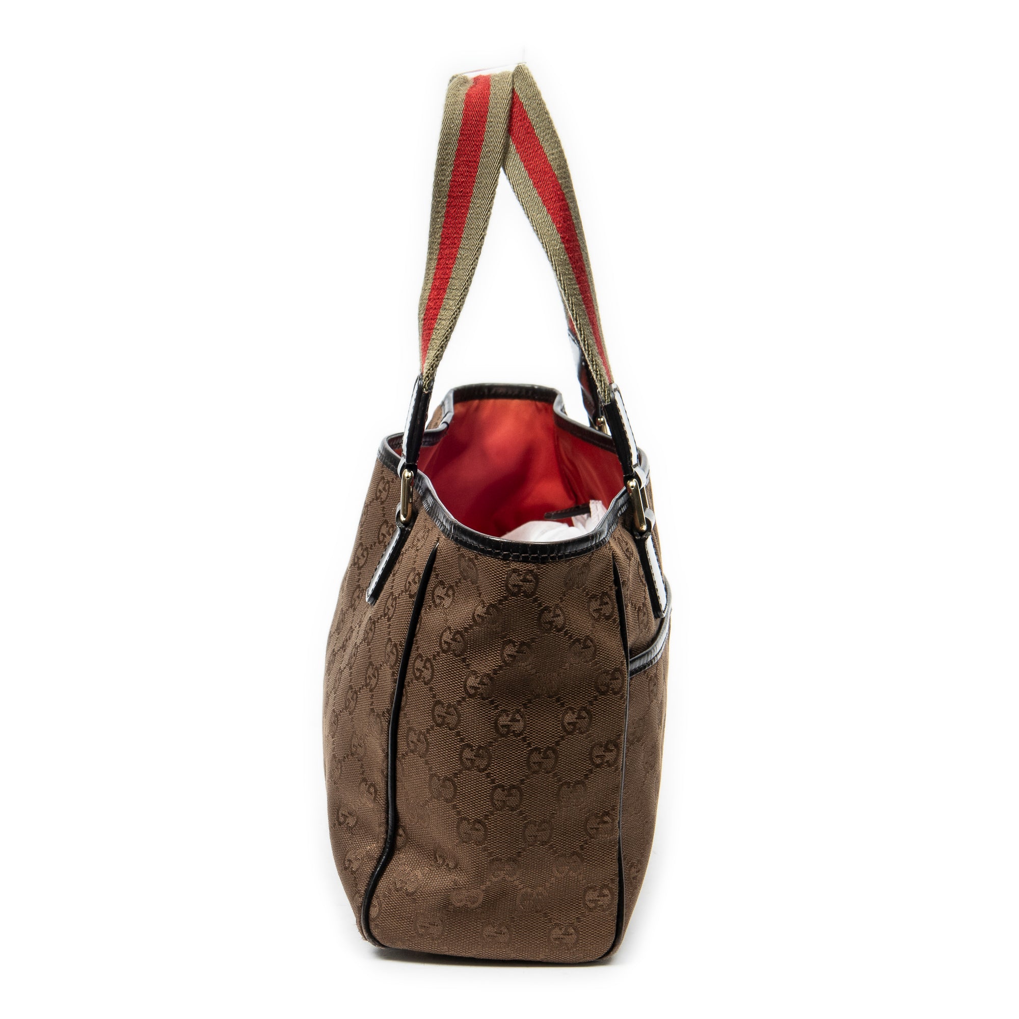 Shoulder Bag Small Open Tote Brown Monogrammed Canvas