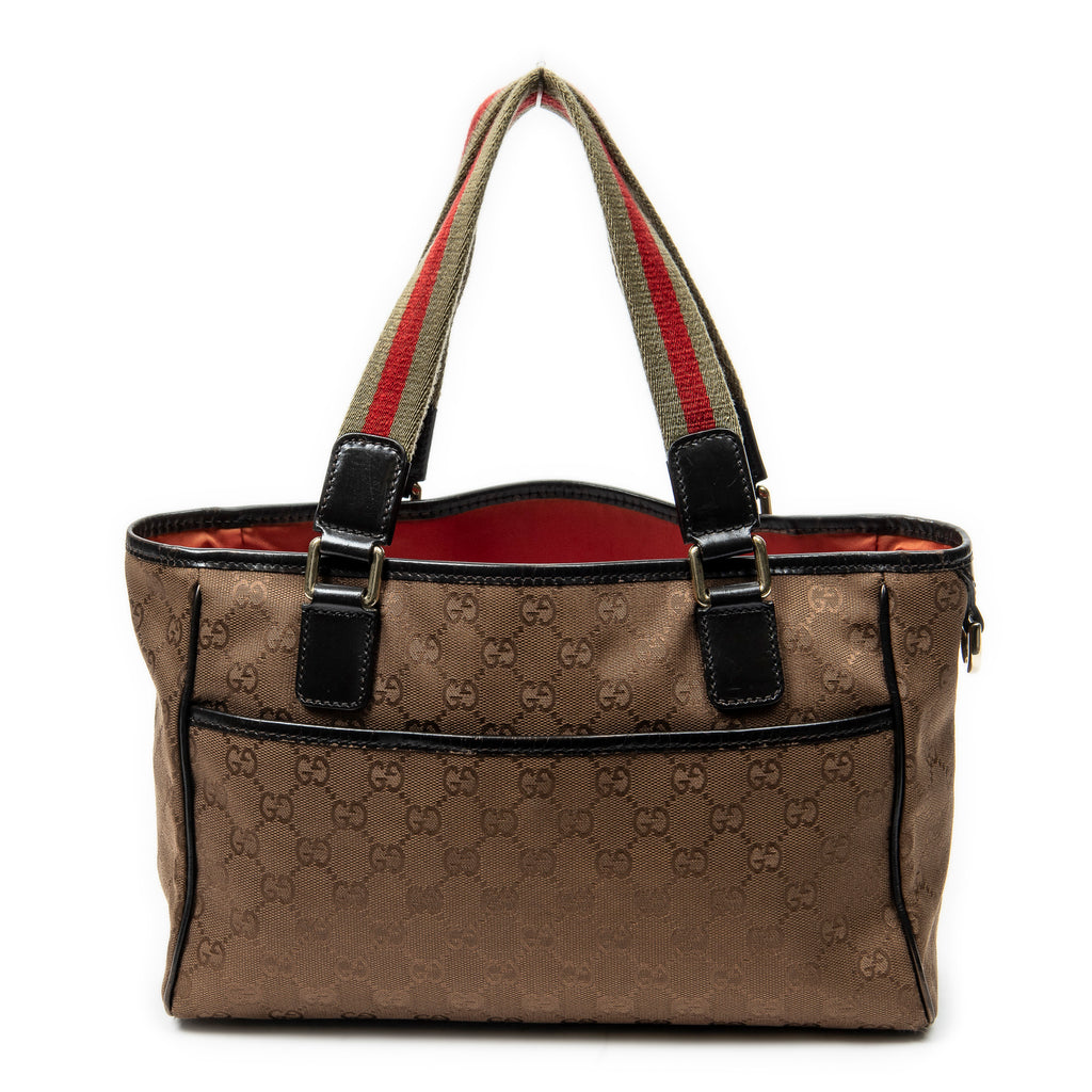 Shoulder Bag Small Open Tote Brown Monogrammed Canvas