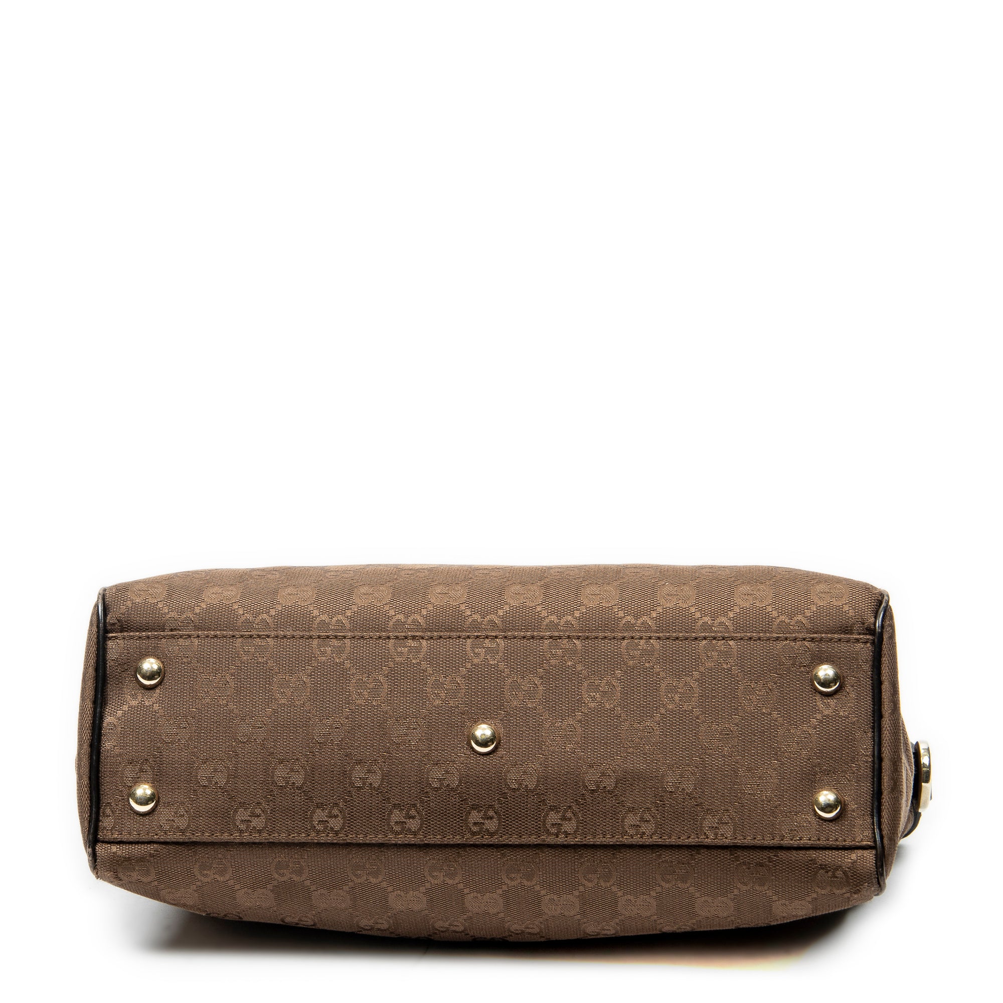 Shoulder Bag Small Open Tote Brown Monogrammed Canvas