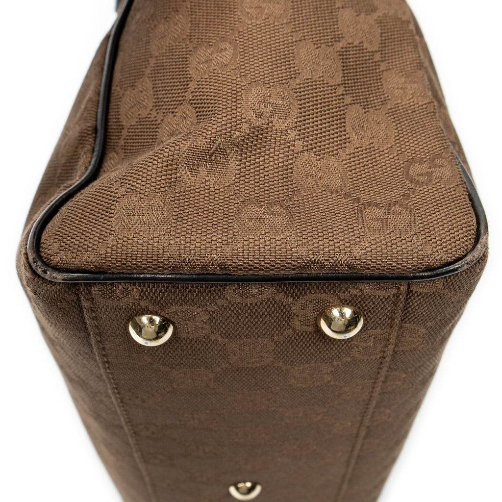 Shoulder Bag Small Open Tote Brown Monogrammed Canvas