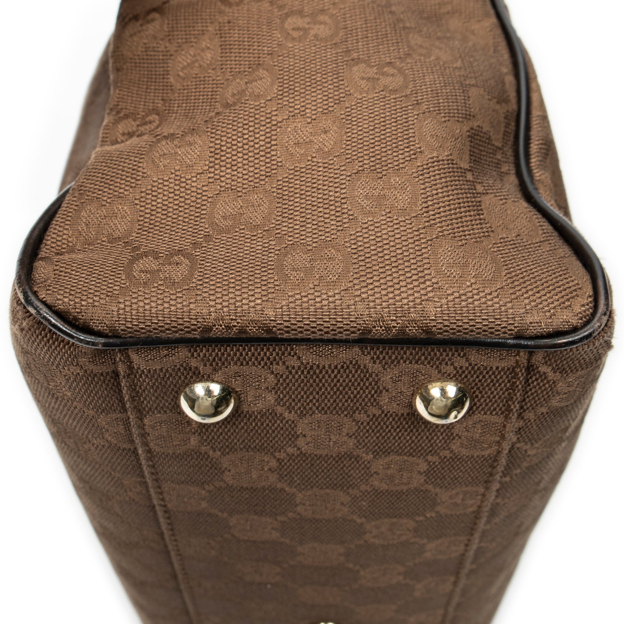 Shoulder Bag Small Open Tote Brown Monogrammed Canvas