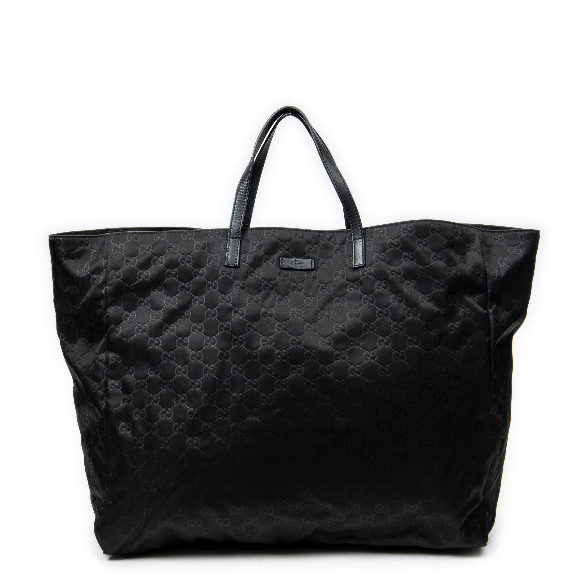 Shoulder Bag Extra Large Shopping Tote Black Guccissima Nylon Canvas