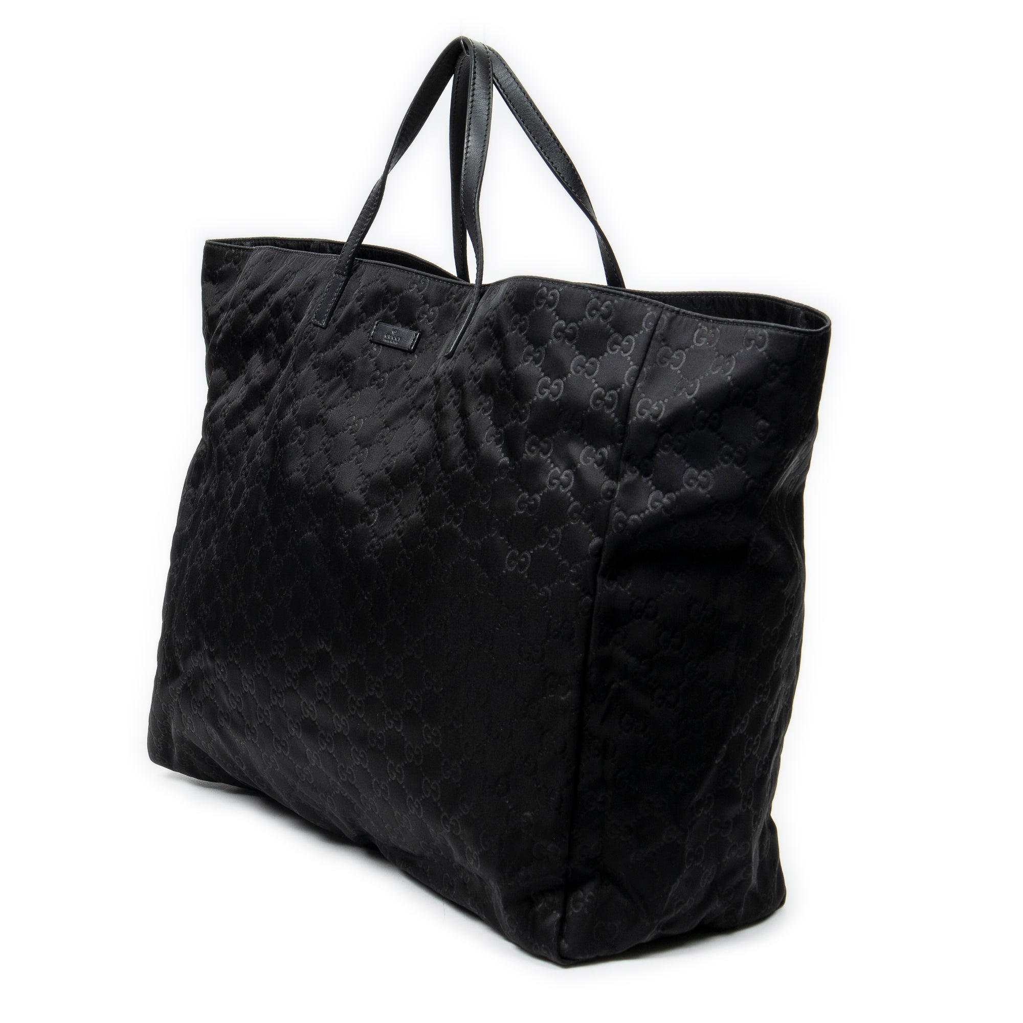 Shoulder Bag Extra Large Shopping Tote Black Guccissima Nylon Canvas