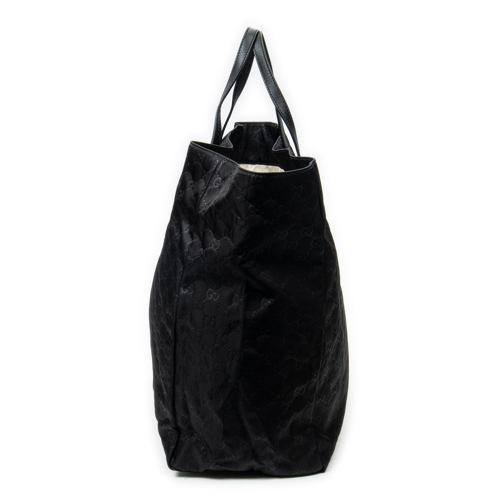 Shoulder Bag Extra Large Shopping Tote Black Guccissima Nylon Canvas