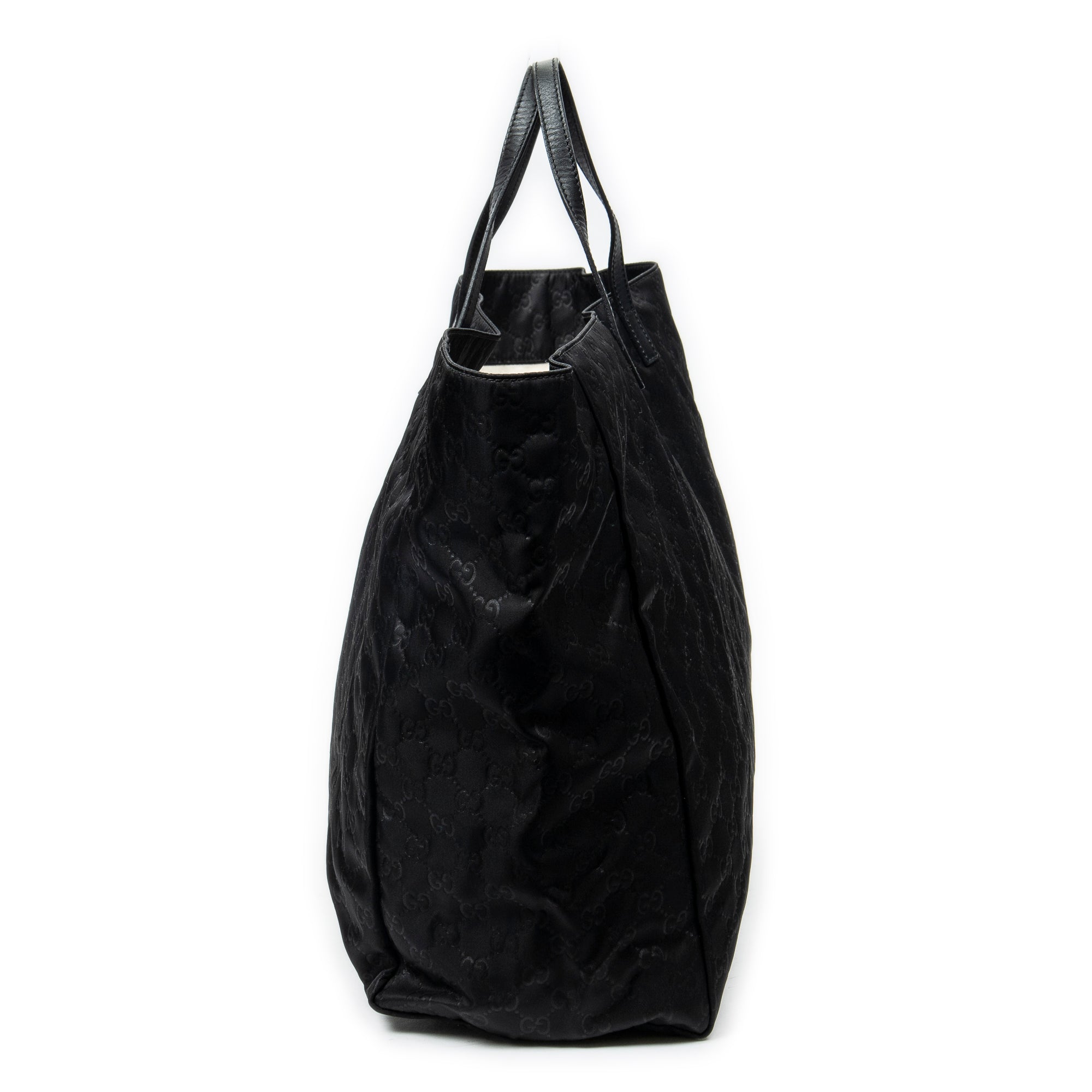 Shoulder Bag Extra Large Shopping Tote Black Guccissima Nylon Canvas