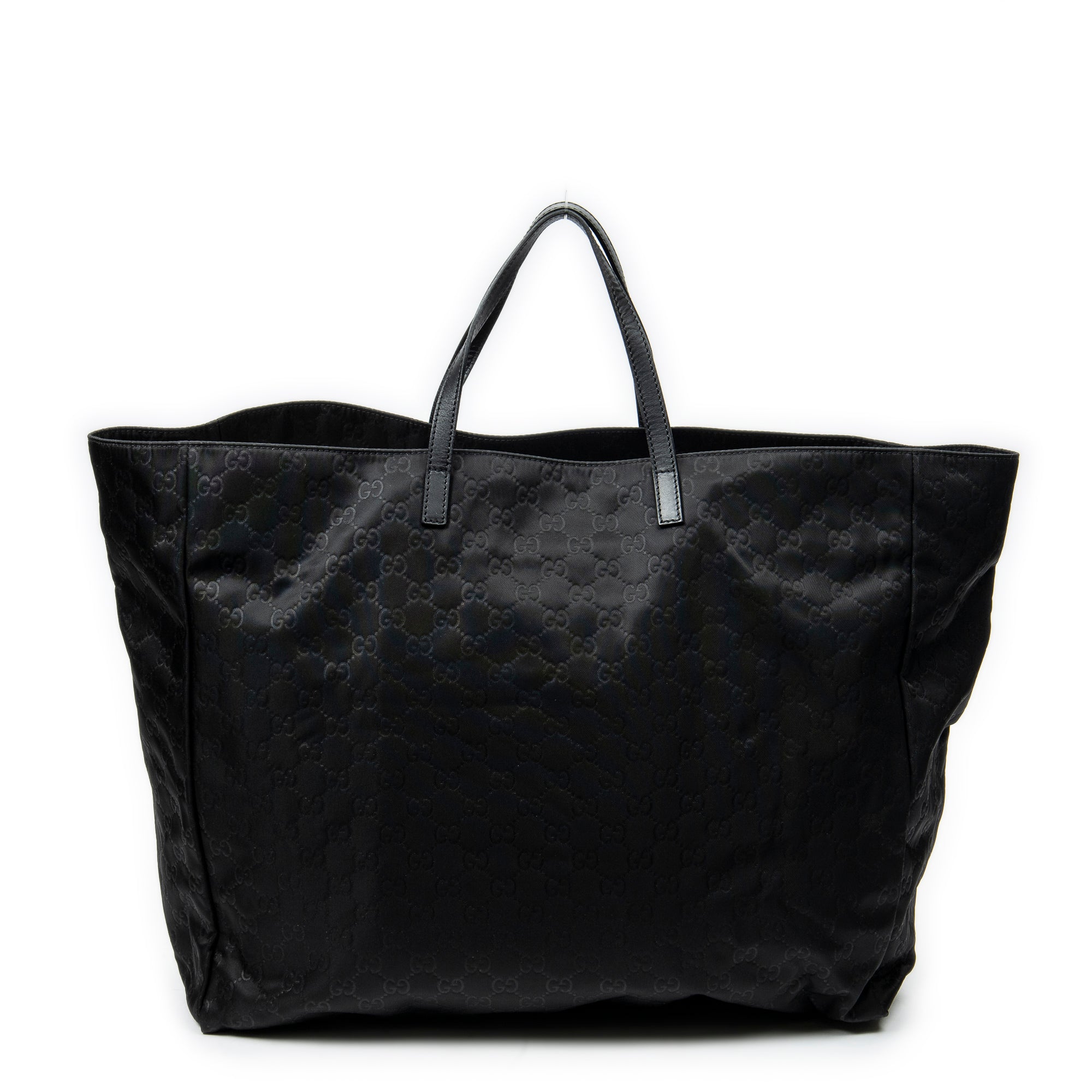 Shoulder Bag Extra Large Shopping Tote Black Guccissima Nylon Canvas