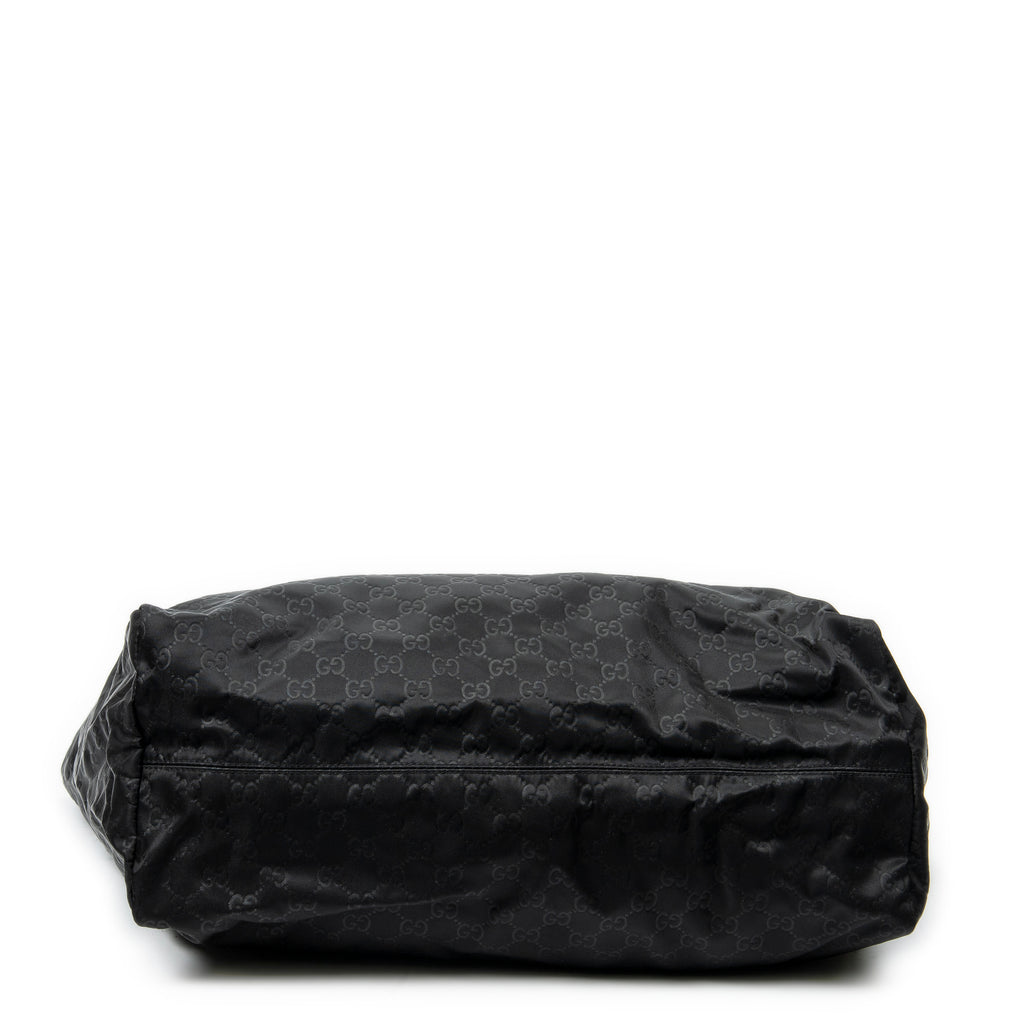 Shoulder Bag Extra Large Shopping Tote Black Guccissima Nylon Canvas