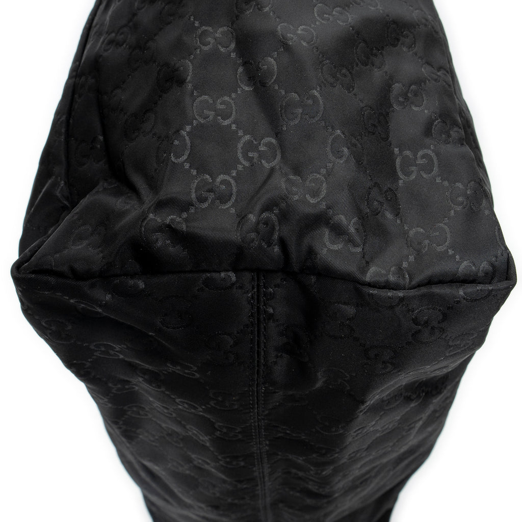 Shoulder Bag Extra Large Shopping Tote Black Guccissima Nylon Canvas