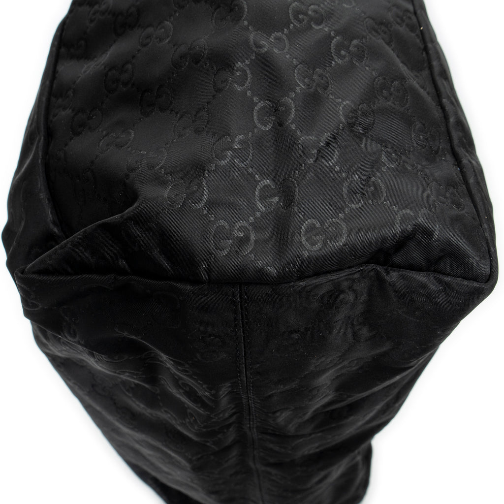 Shoulder Bag Extra Large Shopping Tote Black Guccissima Nylon Canvas