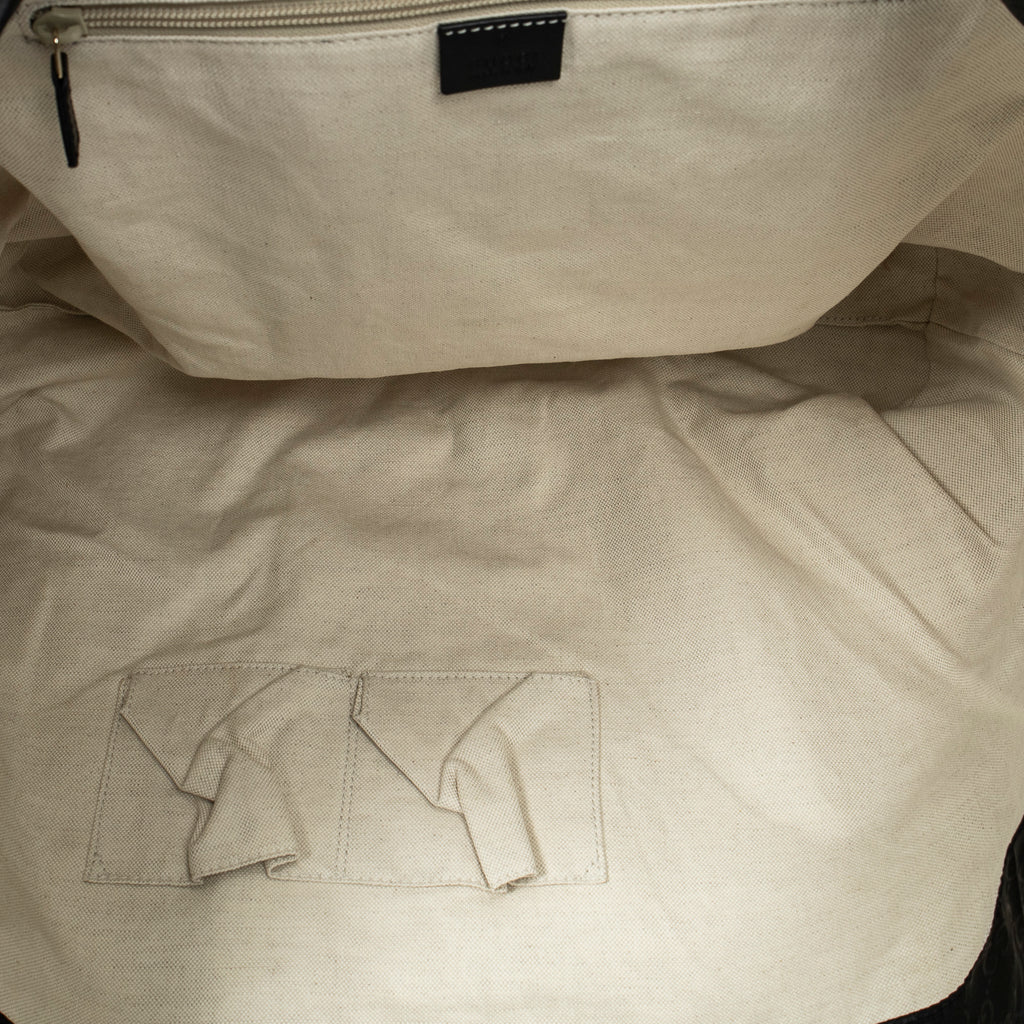 Shoulder Bag Extra Large Shopping Tote Black Guccissima Nylon Canvas