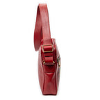 Shoulder Bag Small Logo Messenger Red Grained Calfskin Leather