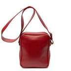 Shoulder Bag Small Logo Messenger Red Grained Calfskin Leather