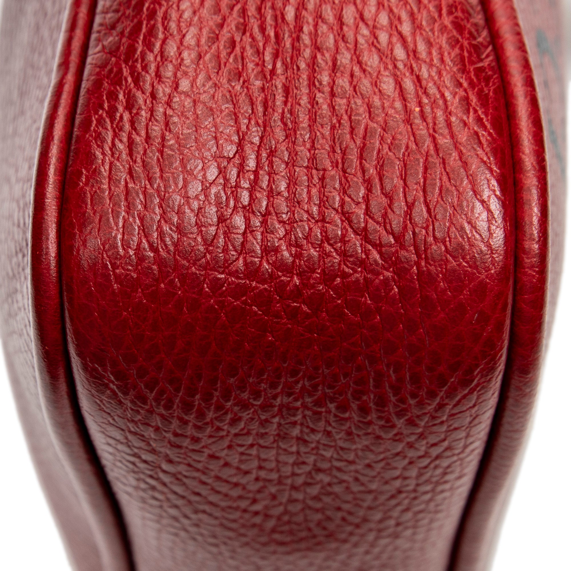 Shoulder Bag Small Logo Messenger Red Grained Calfskin Leather