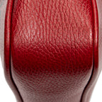 Shoulder Bag Small Logo Messenger Red Grained Calfskin Leather