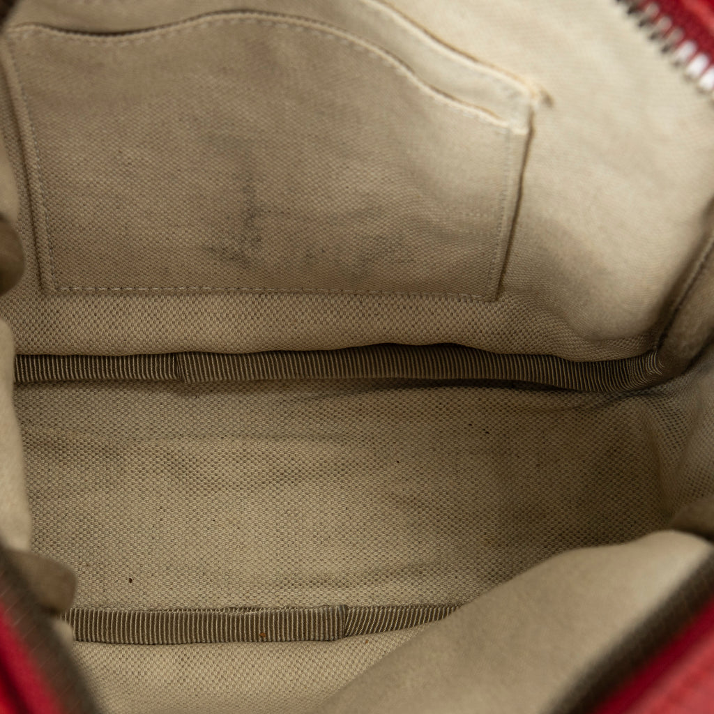 Shoulder Bag Small Logo Messenger Red Grained Calfskin Leather