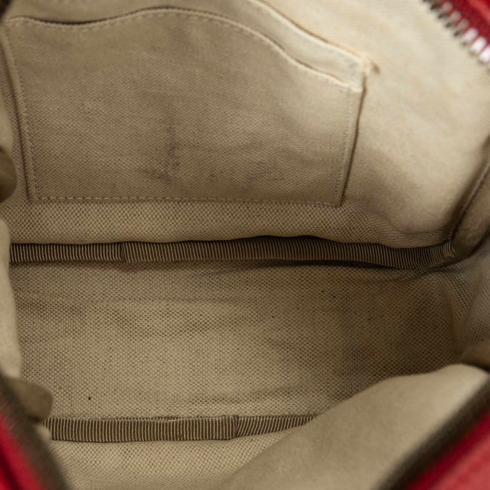 Shoulder Bag Small Logo Messenger Red Grained Calfskin Leather