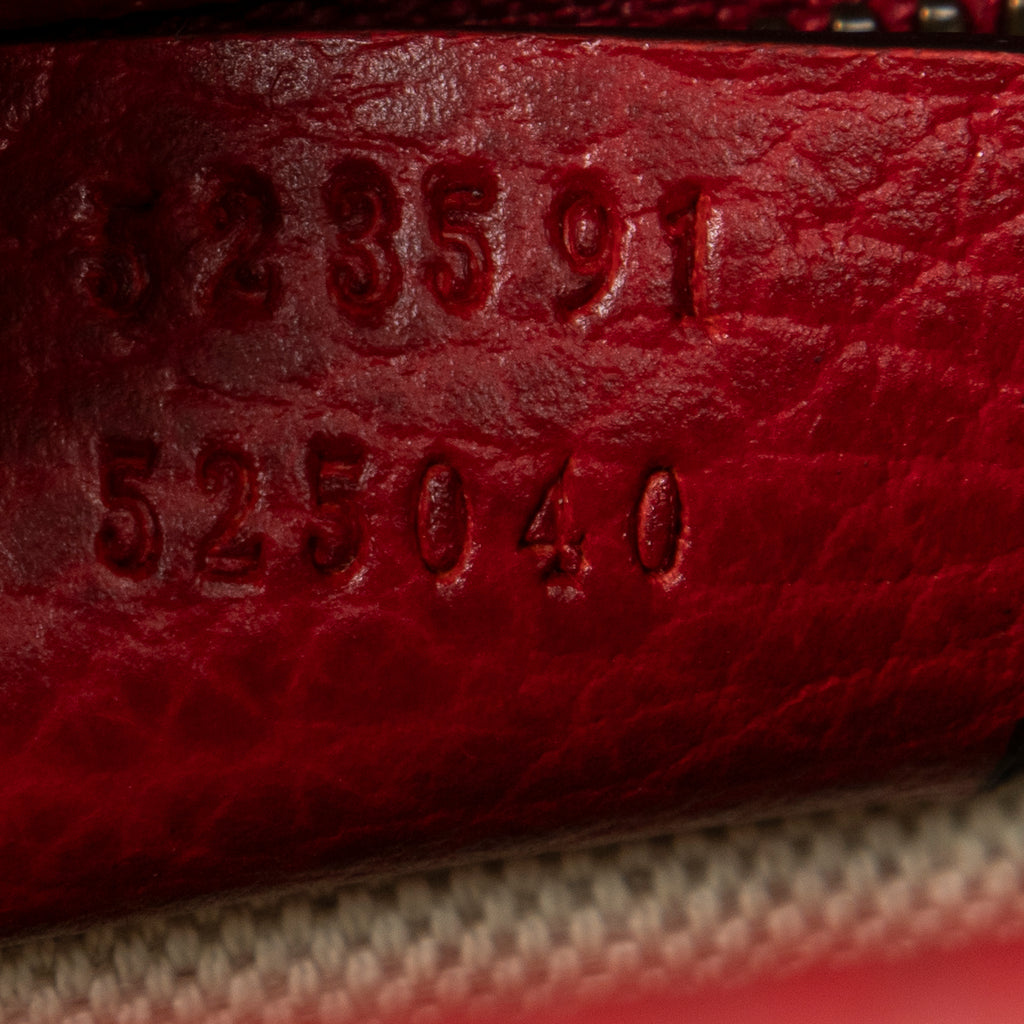 Shoulder Bag Small Logo Messenger Red Grained Calfskin Leather