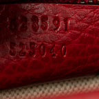 Shoulder Bag Small Logo Messenger Red Grained Calfskin Leather