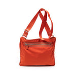 Shoulder Bag Large Square Messenger Orange Nylon Canvas
