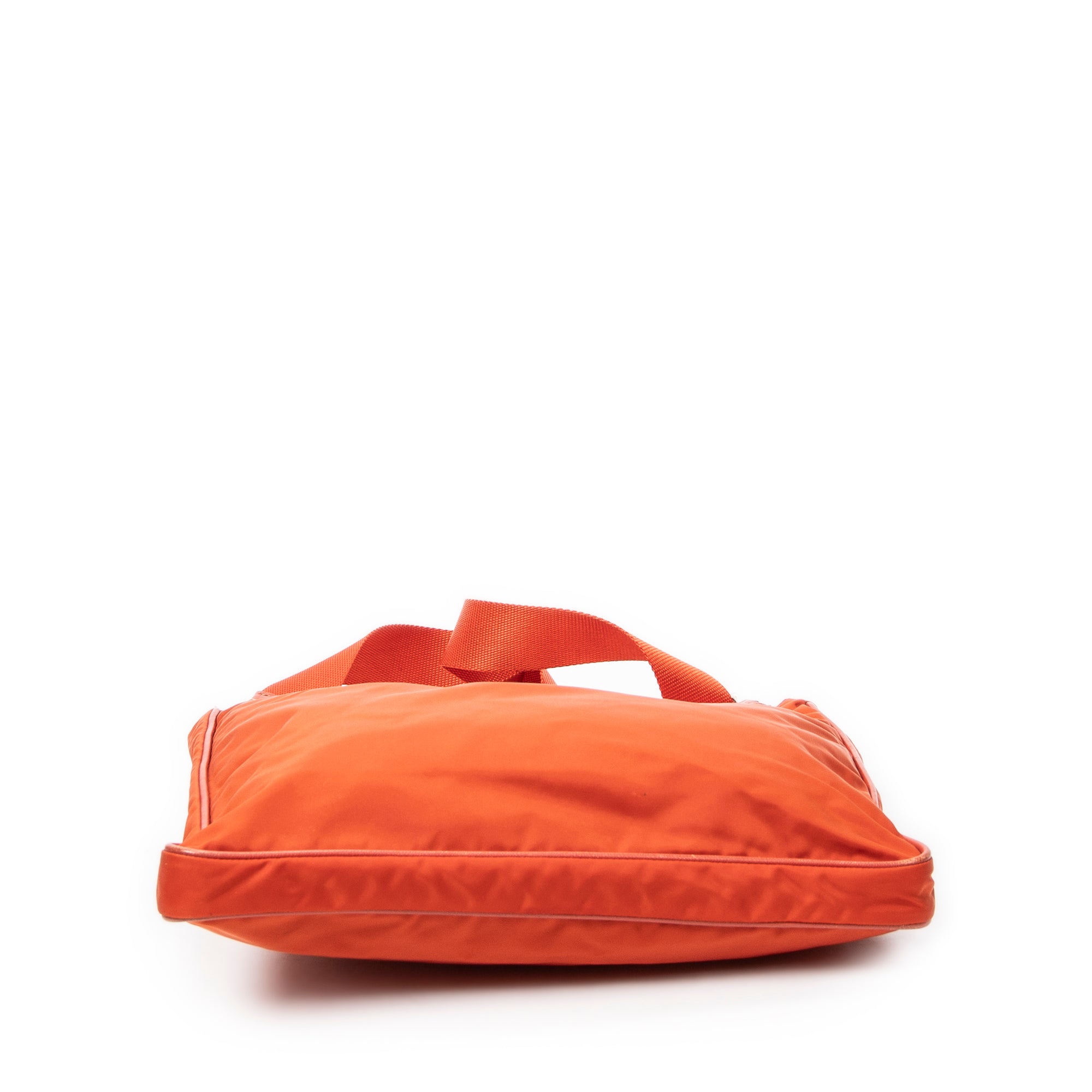Shoulder Bag Large Square Messenger Orange Nylon Canvas