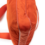 Shoulder Bag Large Square Messenger Orange Nylon Canvas