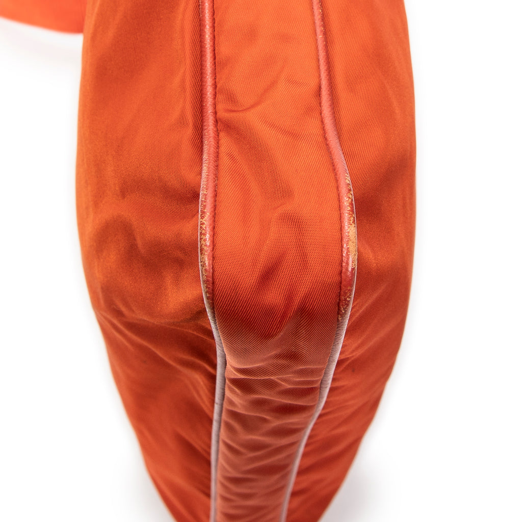 Shoulder Bag Large Square Messenger Orange Nylon Canvas