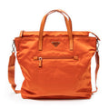 Bandolera grande convertible, tote vertical de lona de nylon naranja