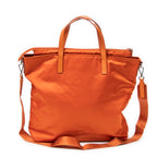 Bandolera grande convertible, tote vertical de lona de nylon naranja