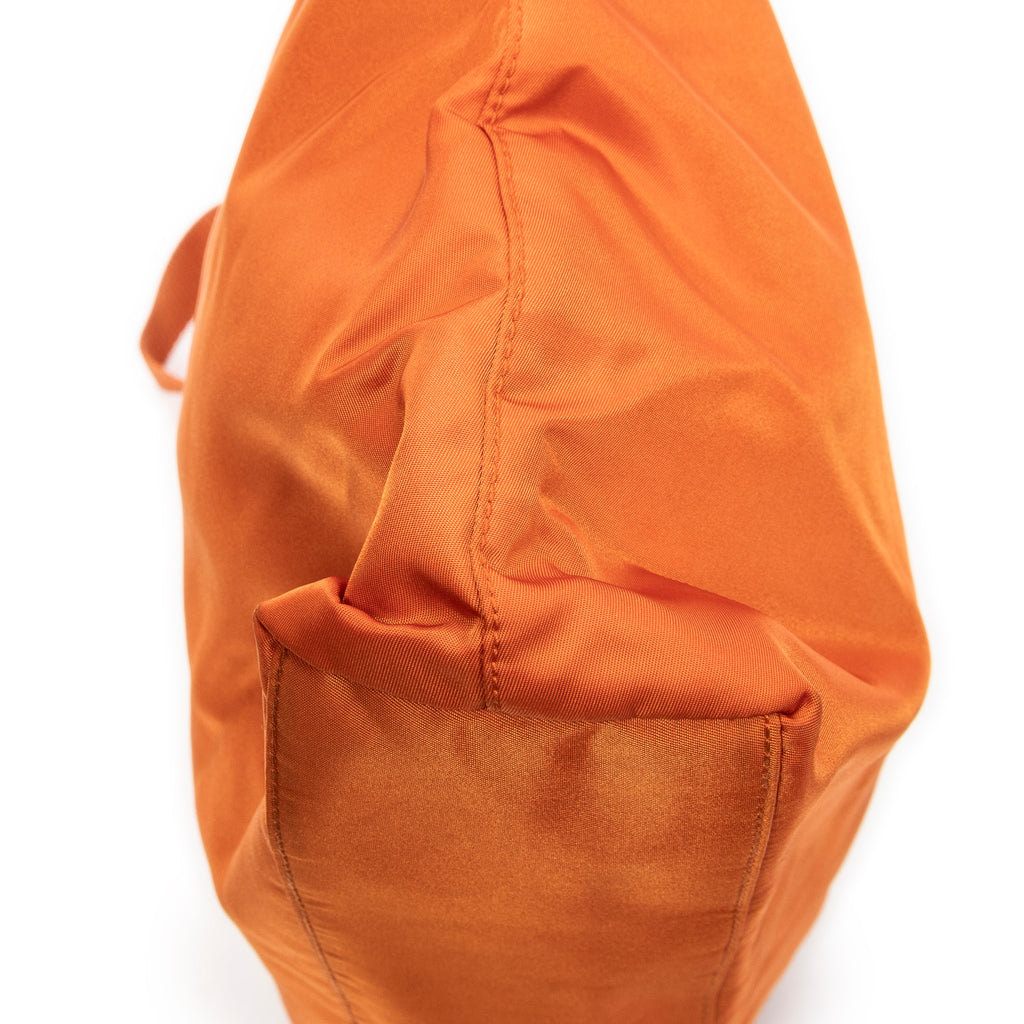 Bandolera grande convertible, tote vertical de lona de nylon naranja