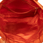 Bandolera grande convertible, tote vertical de lona de nylon naranja