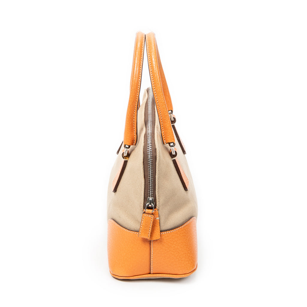 Prada - Sac Dôme Petit Modèle Cinghiale Canapa - Beige/Orange