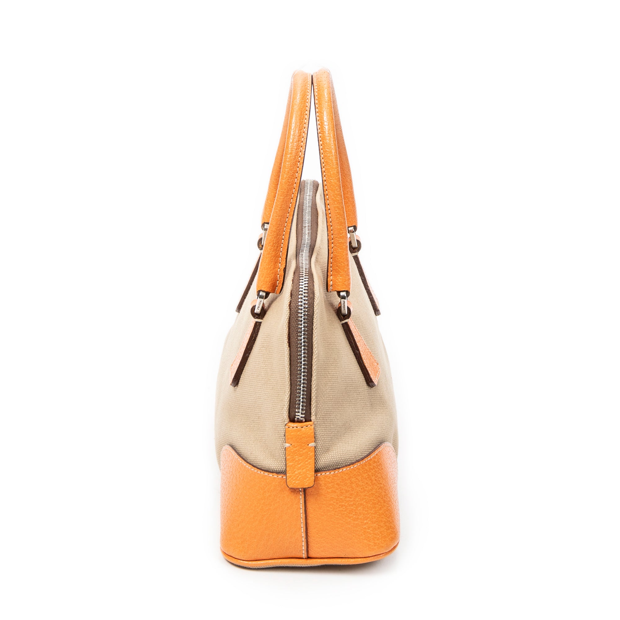 Prada - Sac Dôme Petit Modèle Cinghiale Canapa - Beige/Orange