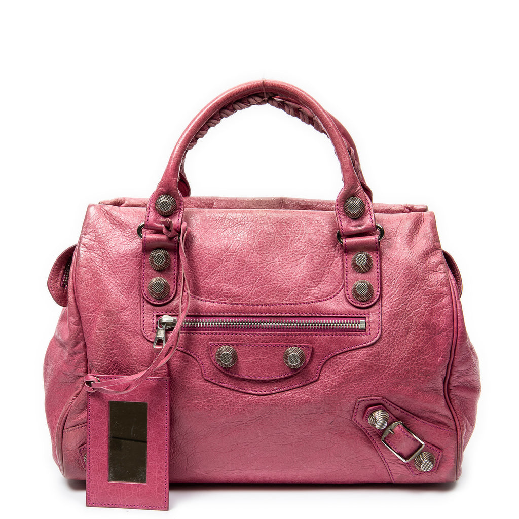 Handbag Giant 21 Midday Pink Distressed Leather