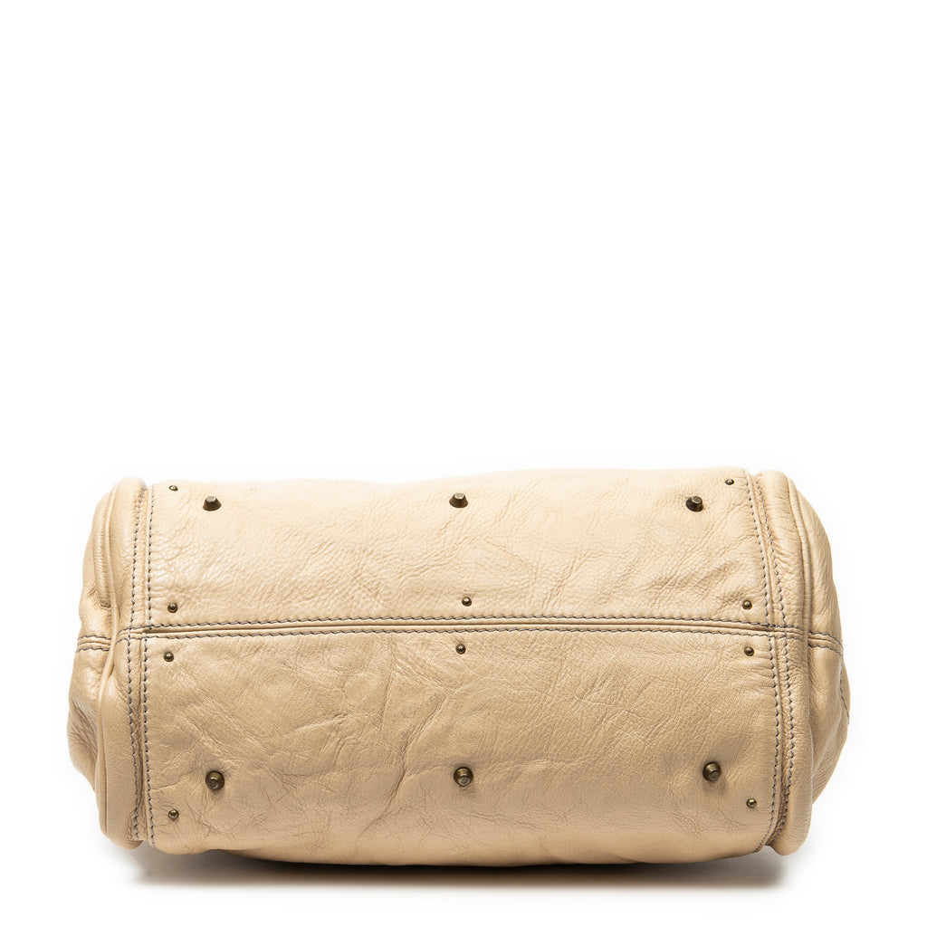 Bolso de Hombro Paddington Piel de Becerro Granulada Beige