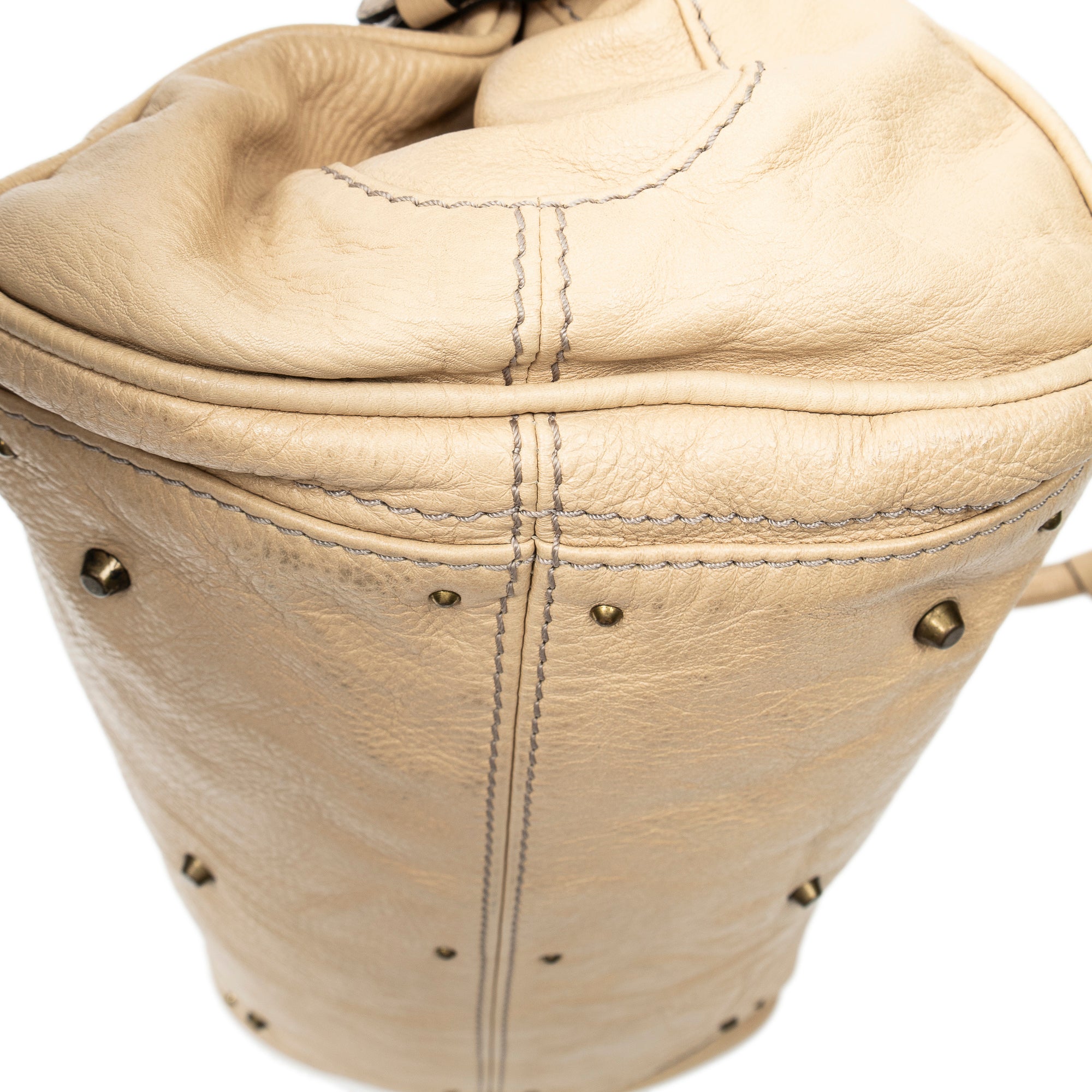 Bolso de Hombro Paddington Piel de Becerro Granulada Beige