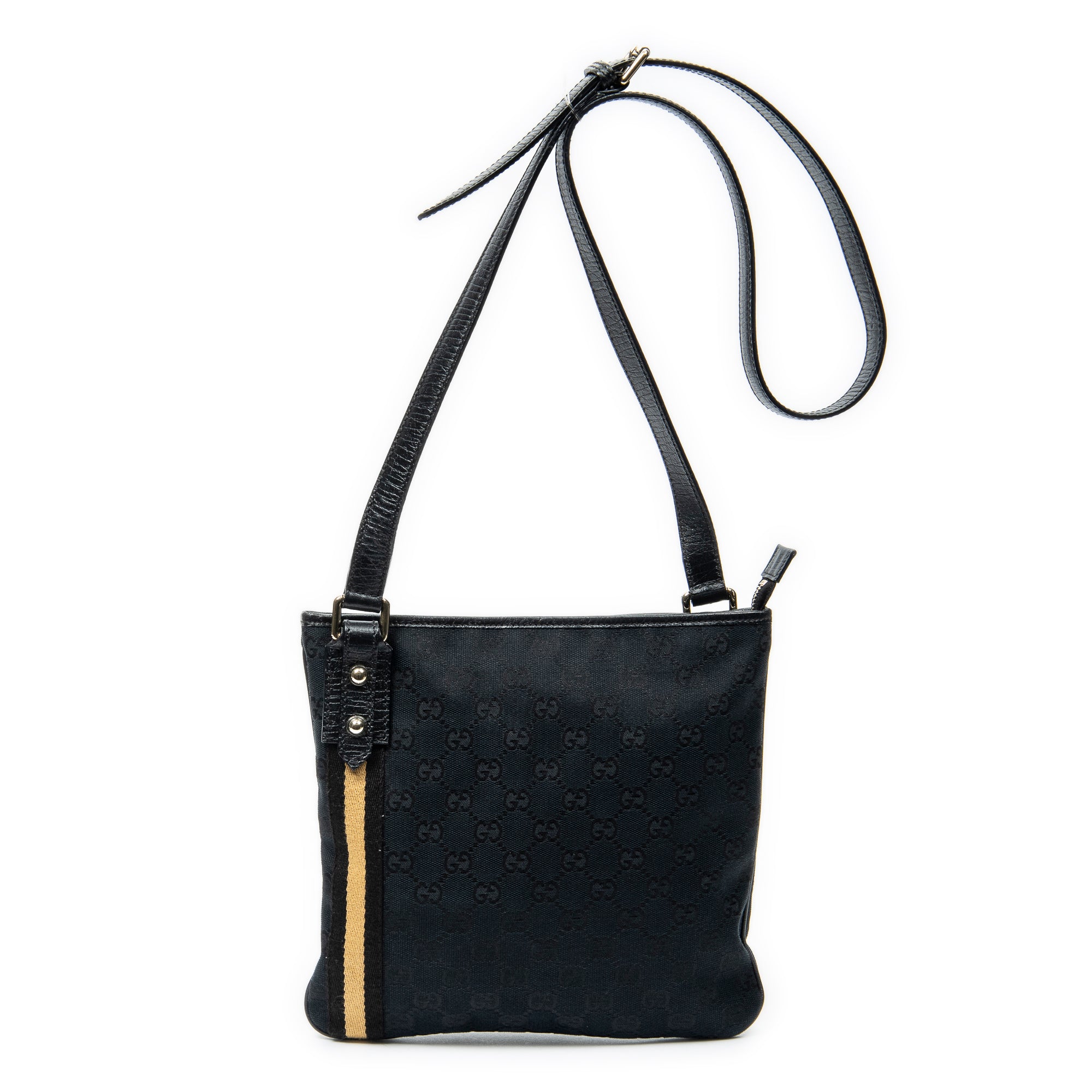 Bolso de Hombro Web Jolicoeur Bandolera Lona Monogrammed Negro