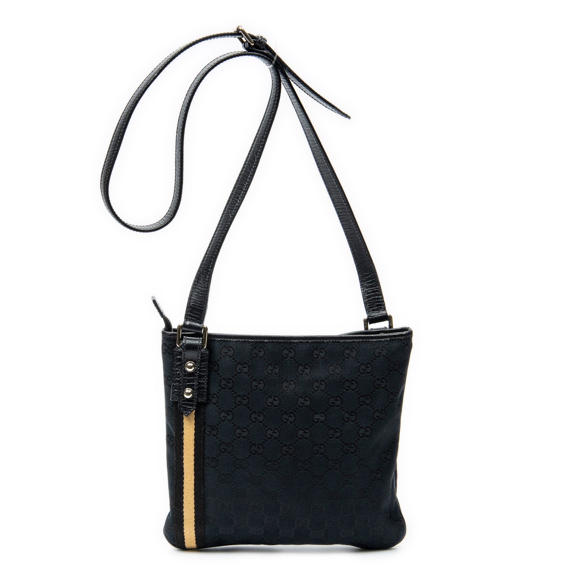 Bolso de Hombro Web Jolicoeur Bandolera Lona Monogrammed Negro